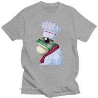 Summer New Frog Chef Cartoon Print MenS T-Shirt Pure Cotton Breathable Round Neck Big Size