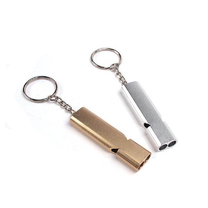 dual-tube-survival-whistle-portable-aluminum-safety-whistle-for-outdoor-hiking-camping-survival-emergency-keychain-multi-tool-survival-kits