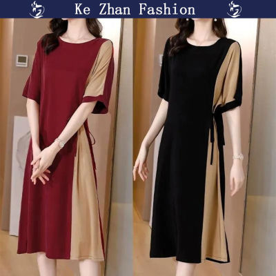 Ke Zhan ชุดเดรสยาวสำหรับแม่,ชุดเดรสคอกลมยาวหลากสีสำหรับของขวัญฤดูร้อนแม่เสื้อผ้ากุลสตรีทุกวัย