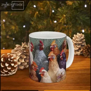 Funny Rooster water tumbler, Chicken coffee thermos