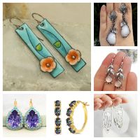 Bohemian Hand Painted Blue Flower Leaves Earrings For Women Handmade Tribal Jewelry Vintage Crystal Drop Earrings