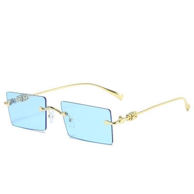 Web Celebrity Sunglasses A Particular Female Anti Blu-Ray Ancientry Without Makeup Glasses High Ins Appearance Level Face Small Frameless Sunglasses Male