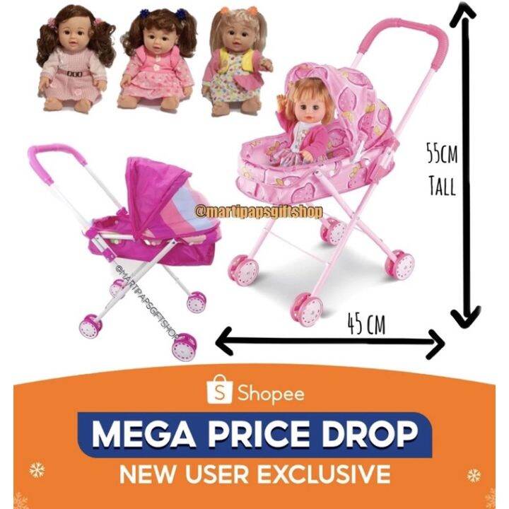 Ships immediately TALKING DOLL WITH BIG STROLLER ALIVE BABY DOLL IN