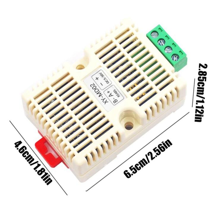 sht20เซ็นเซอร์โมดูล-md02ความชื้นในอุณหภูมิ-dc5-30v-เซ็นเซอร์ตรวจจับ-modbus-rtu-โปรโตคอลอัตราบอดที่ตั้งได้เริ่มต้น9600มาตรฐาน35มม-รางติดตั้ง