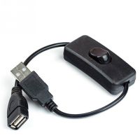 Kabel USB 28 Cm USB 2.0 Ekstensi Pria Ke Wanita Kabel Hitam dengan Kabel Aktif Mati untuk Penyimpanan Seluler Komputer