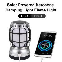 Portable LED Camping Lamp Solar Flame Light USB Rechargeable Outdoor Lighting Tent Lantern Handheld Waterproof Emergency Lights