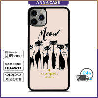 KateSpade Meow Cat 88 เคสโทรศัพท์สำหรับ iPhone 14 Pro Max / iPhone 13 Pro Max / iPhone 12 Pro Max / XS Max / Samsung Galaxy Note 10 Plus / S22 Ultra / S21 Plus ฝาครอบเคสป้องกันการตก