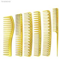 ❉✓ Barber shop electroplating gold hair comb anti-static entangled hair brush pointed tail comb professional salon barber tool