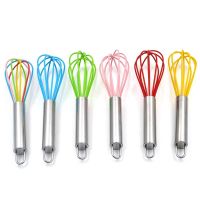 TEX8 Inch Stainless Steel Balloon Wire Silicone Whisk Manual Egg Beater Mixer Kitchen Baking Utensil Milk Cream Butter Whisk Mixer