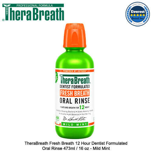 TheraBreath Fresh Breath 12 Hour Dentist Formulated Oral Rinse 473ml