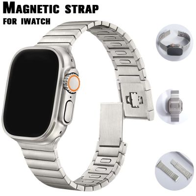 Magnetic Buckle Strap for Apple Watch Ultra Band 49mm 45mm 44mm 38mm 40mm Stainless Steel Bracelet for IWatch Series 8 7 6 5 SE Straps