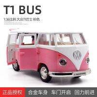 Lepton 1:36 VOLKSWAGEN T1 Transporter คลาสสิกรถบัสโมเดลรถโลหะผสม Diecast รถของเล่นประตู Opena