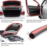 ][= D Shape Car Body Seal Strip Auto Stickers Ruer Noise Insulation Anti-Dust Rainproof Sealing Strips Door Trim Protector Guard