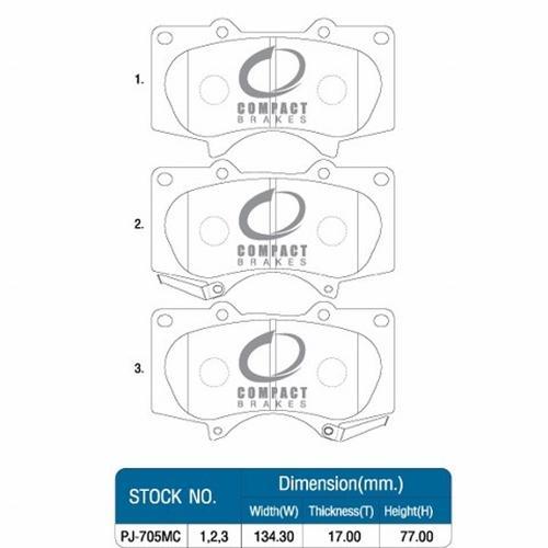 compact-brakes-ผ้าเบรคหน้าสำหรับ-toyota-fortuner-trd-smart-ฟอร์จูนเนอร์ทีอาร์ดี-ปี-2008-2014-dcc-705