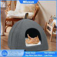 Miusue ถ้ำแมวแสนอบอุ่นพับได้สำหรับที่นอนแมวในร่มเต็นท์สุนัขขนาดเล็กอเนกประสงค์