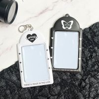 INS Photocard Holder With Keychain Kpop Idol Photo Protector ID Card Protective Case Girls Bus Card Sleeve School Stationery Card Holders