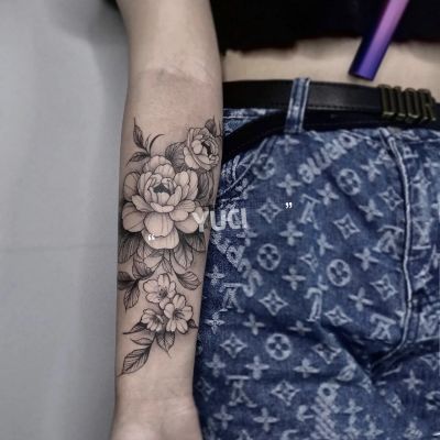 Juice herbal semi-permanent flower arm plain flower rose (two) ins sexy female waterproof male long-lasting tattoo stickers