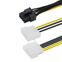 Dual 4 Pin Molex IDE to 8 Pin PCI Express Power Cable PCI Express Adapter Video Card Power Cord Cables