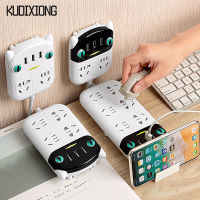 KUDIXIONG ปลั๊กอินแถวสมาร์ทพร้อมช่องเสียบ Usb อเนกประสงค์พร้อมช่องสวิตช์บรรทัดยาวแผงกระจายสายไฟพลังงานสูงในครัวเรือน