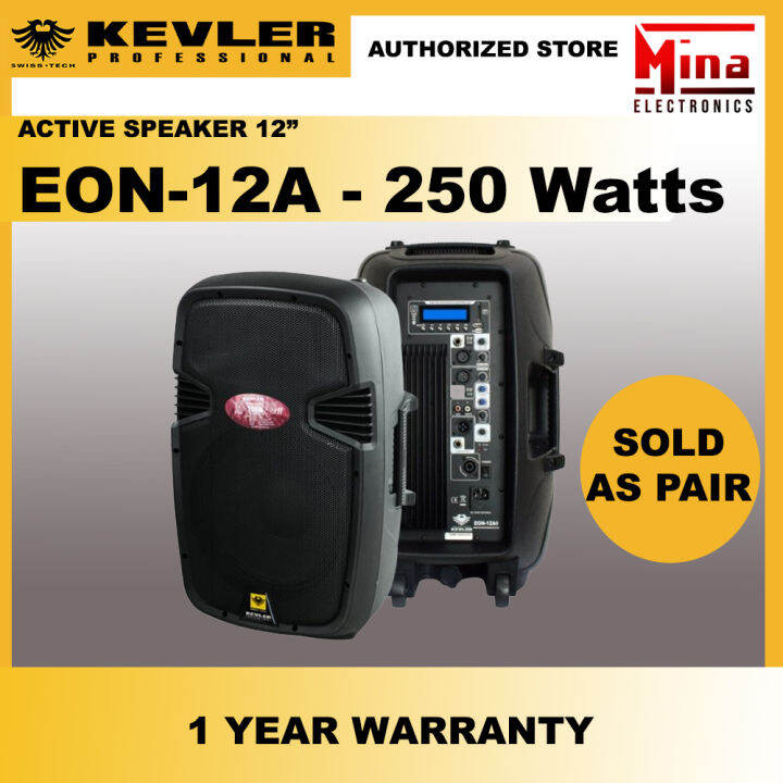 Kevler EON12A 2 Way Full Range Active Speaker 250W Amp with USB, SD