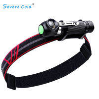 Severe Cold 1000lm LED Headlamp USB Rechargeable 18650 Headlight Magnetic Tail Head Torch with Power Indicator Flashlight