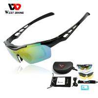 WEST BIKING UV Bikes แว่นตาจักรยานแว่นตาโพลาไรซ์กรอบสายตาสั้น Oculos แว่นตาขี่จักรยาน5เลนส์