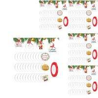 30Pcs Acrylic Keychain Circle Blank with Hole Acrylic 0.080Inch 1/12 Inch Thick for Acrylic Red Ribbon for Xmas