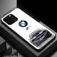 เคสสำหรับไอโฟนโทรศัพท์ BMW กันกระแทก14 /Pro/plus /Pro Max/ 13/12/11-กระจกป้องกัน