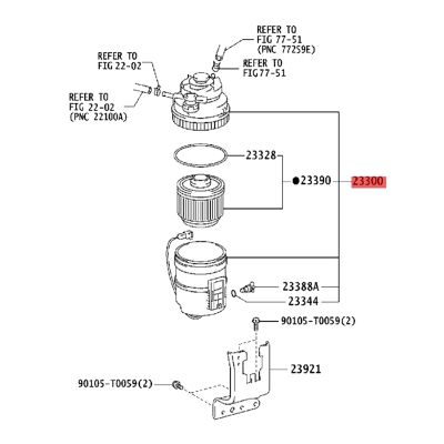 Fuel Filter Assembly 23300-0L041 23300-0L042 for Toyota Hilux Vigo 2004-2016 Fortuner Filter 233000L042 Car Spare Parts Accessories