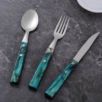 2023 New Spoon Fork knife Kit Stainless Steel Cutlery Set Personalized Acrylic Handles For 3 Sets Of Kitchen Supplies