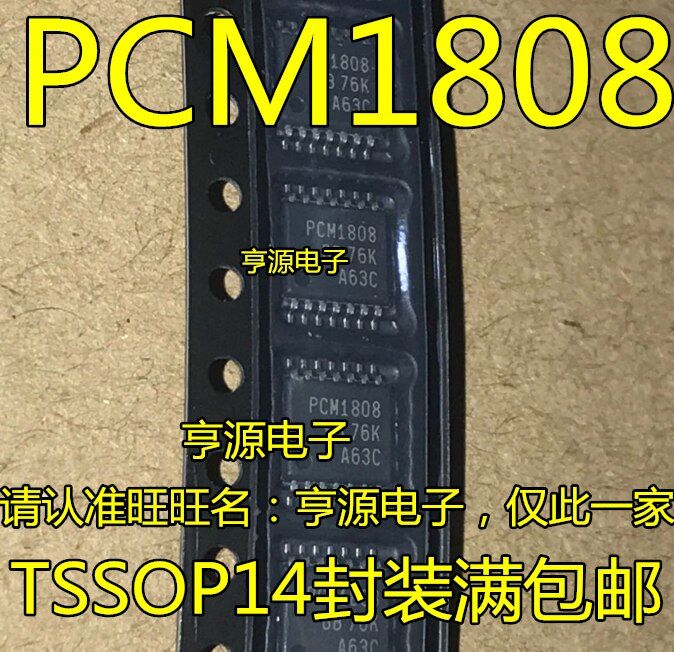 PCM1808PWR เดิม PCM1808อะนาล็อกเป็นแพทช์แปลงดิจิตอล TSSOP-14สปอต