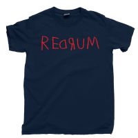 เสื้อยืด redrum ยอดนิยมเสื้อยืดสะกดคำย้อนหลังคือการฆาตกรรมโปสเตอร์ Shining Stanley Kubrick TEE