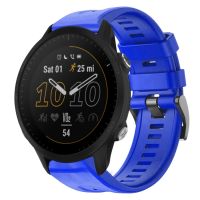 สำหรับ Garmin Forerunner 955สายนาฬิกาข้อมือซิลิโคนหัวเข็มขัดสีทึบโลหะ