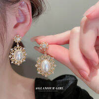 Silver Pin Zirconia Pearl drop Earrings for women