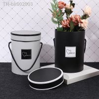 ☼ Bouquet Flowers Box Packaging Artificial Flower Arrangement Stand Vase Home Wedding Party Table Decor Round Gifts Boxes with Lid