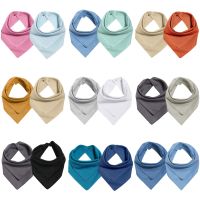 【CC】 2Pcs Baby Bandana Bibs Cotton Reversible Super Absorbent Drool Unsiex Accessories Toddler Scarf