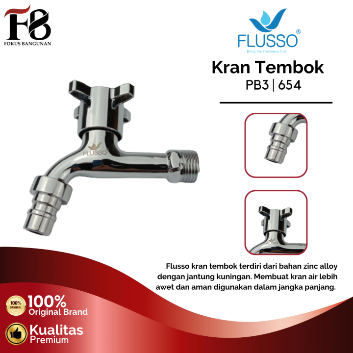 Flusso Kran Air Model Baling White Series Keran Tembok Stainless