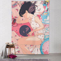 Tapestry Wall Background Candy Color Girl Beautiful Girl Tapestry Wall Decor Handing Cloth