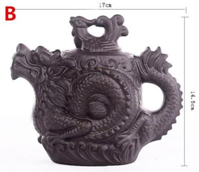Ceramic teapot,Traditional Chinese Tea pot Dragon and Phoenix Tea kettle Premium tea infuser purple clay tea set