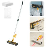 【TIMIN Home Tools】 Telescopic Rotating Cleaning Brush Bathroom Kitchen Floor Long Handle Stiff Broom Mop For Washing Windows Crevice