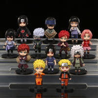 12pcsset Naruto Anime Figure Kawaii Cartoon Q Version Manga Statue PVC Action Figure Collectible Model Toy Doll Cake Decoration