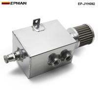 EPMAN Racing 2L Aluminum Universal Oil Catch Can Tank With Breather Drain Tap 2LT Baffled EP-JYH092