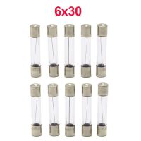 【YF】 5 20 6 30 Glass Fuse Fast 250V 0.1A 0.2A 0.5A 1A 2A 3A 3.15A 4A 5A 6A 7A 8A 10A 12A 15A 20A 30A Quick Blow 5x20mm 6x30mm