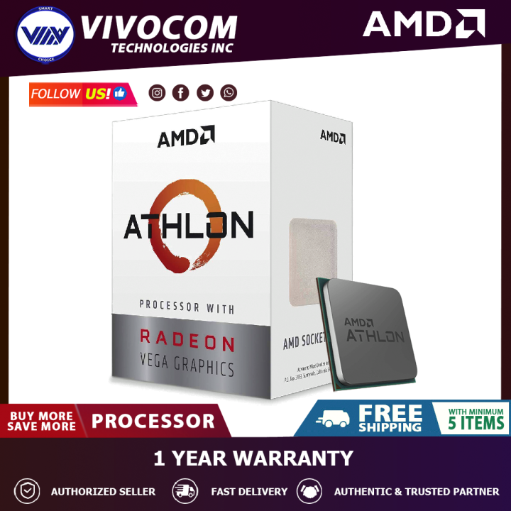 AMD Athlon 3000G Processor with Radeon Vega 3 Graphics Processor ...