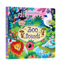 Original and genuine English sound books zoo sounds zoo funny phonation Book Childrens English Enlightenment cognition word story picture book paperboard Book touch perception hole book produced by Usborne