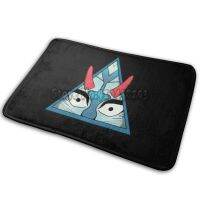 Triangle Anti-Slip Door Mats Bedroom Living Room Carpets Triangle Blue Evil Red Eyes Shin Cool