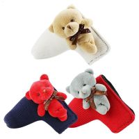 ★NEW★ Golf putter cover Bear club cover L-shaped knitted cute hat cover head cover cover magnet closure