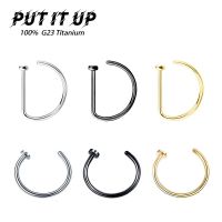 G23 Titanium Nose Ring Implant Grade Titanium Gothic Fake Pierced Nose Ring 18G 20G Classic Tongue Piercing Jewelry Anodized Body jewellery