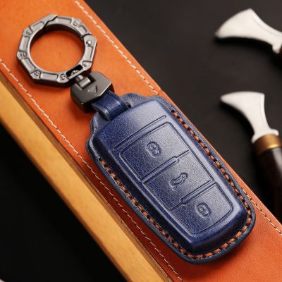 3 Buttons Smart Key Cover Leather Case Car Keyring Shell for Volswagen CC VW Passat B6 3C B7 Skin