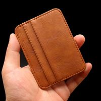 【CC】☌  New Thin Leather Wallet Bank Credit Card Holder 5 Slots Mens Business Small ID for Man Purse Cardholder
